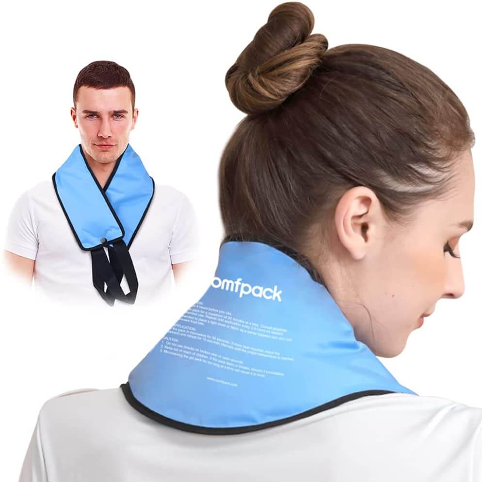 Comfpack Neck Ice Pack Hot Cold Compress Therapy Ice Wrap with Straps